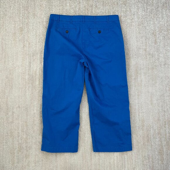 Boden Blue Cropped Cotton Trousers Pants 14 - Picture 4 of 10